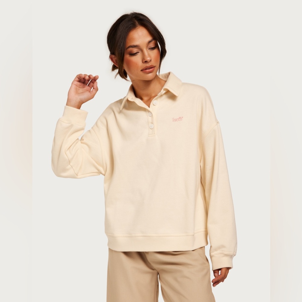 Levi's Cream Collared Sweatshirt